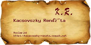 Kacsovszky Renáta névjegykártya